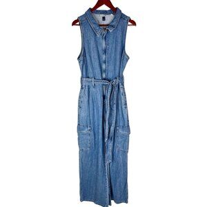 UNIVERSAL THREAD Women's Light Wash Denim Sleeveless Jumpsuit NWT 10